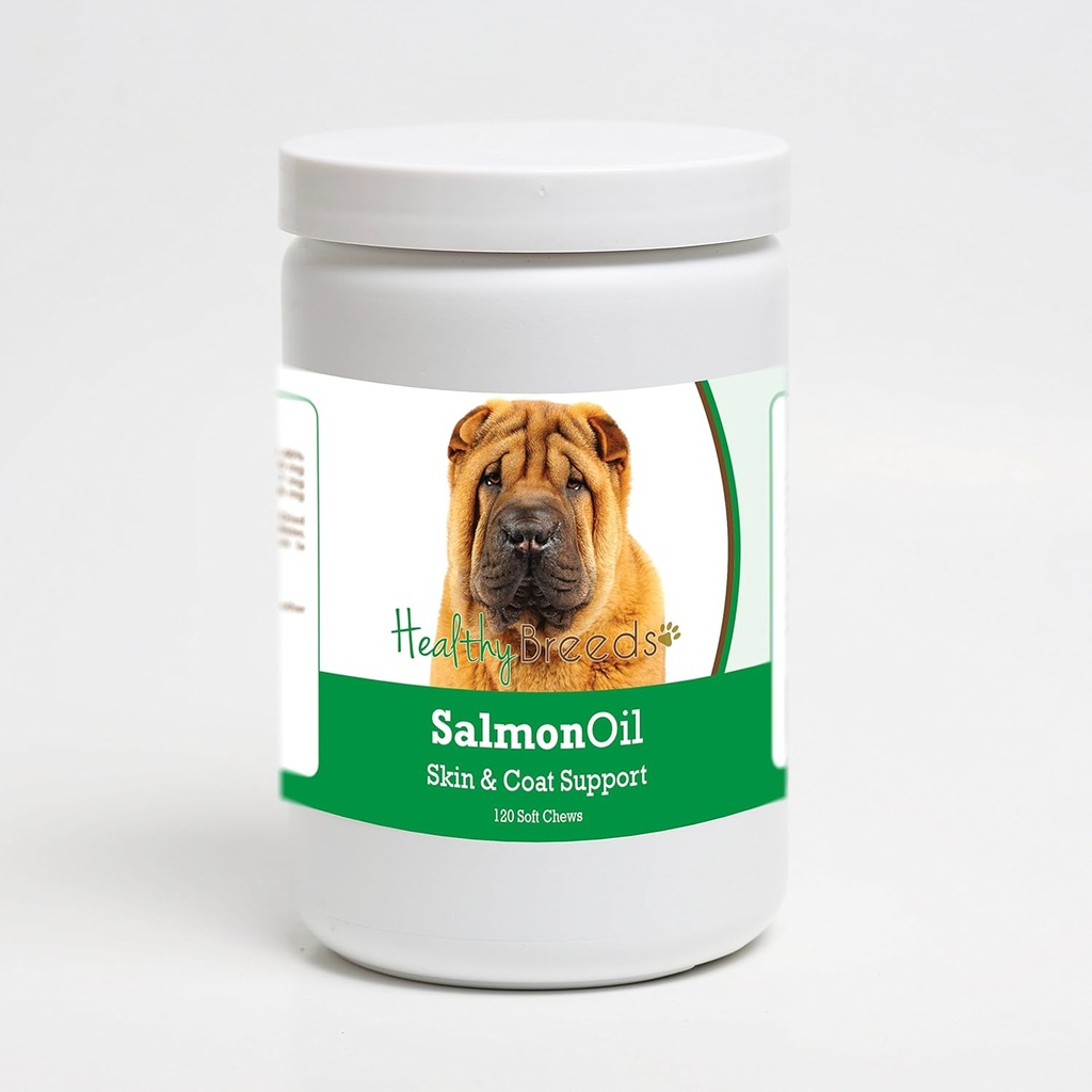Sağlıklı Breeds Çin Shar Pei Salmon Oil Yumuşak Chews 120 Kont