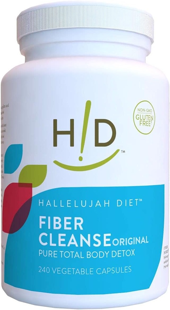 Hallelujah Diyet Fiber Temiz - Psyllium ve Flax Tohum bazlı Capsules, Helps Eliminate Toxins and Restore Optimal Bowel Function, Natural Colon Cleanse Supplement - (240)