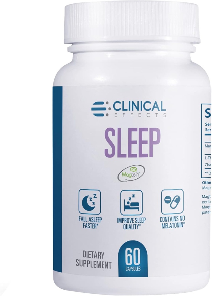 Klinik Etkileri - Magtein ile Magnezyum Supplement - 60 Capsules - Magnezyum L-Threonate, L-Theanine ve Chamomile - Rahatlama ve Doğal Calm için - No Melatonin Sleep Support - USA Made