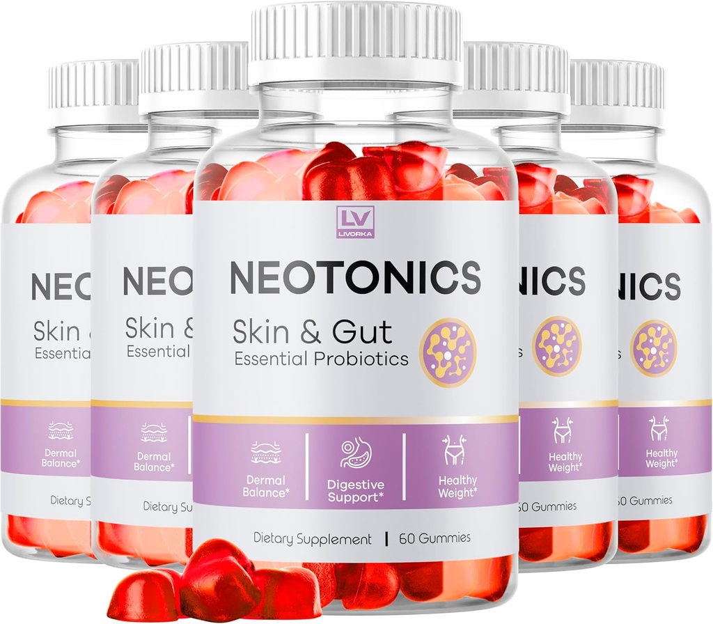 (5 Pack) Neotonics Skin And Gut Gummies, Neotonics Skin & Gut Essential Probiyotikler Gummies, Neotonics Skin And Gut Gummies Yorumlar, Neotonics Gummies, 300 Gummies