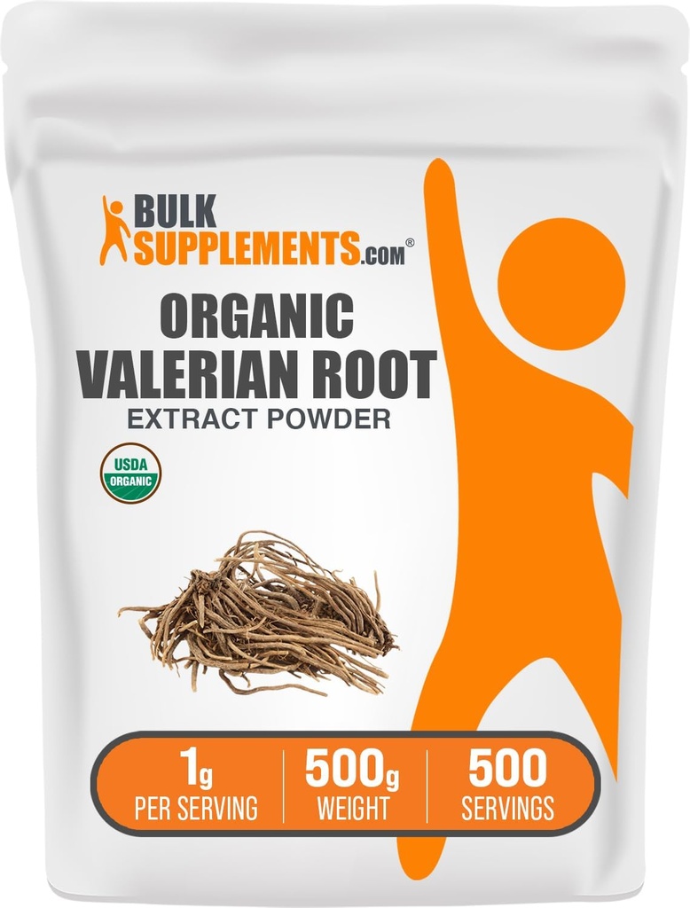 BulkSupplements.com Organik Valerian Extract Toz - Valerian Root, Herbal Supplement - Gluten Free, 1g per Service, 500g (1.1 lbs) (Pack of 1)