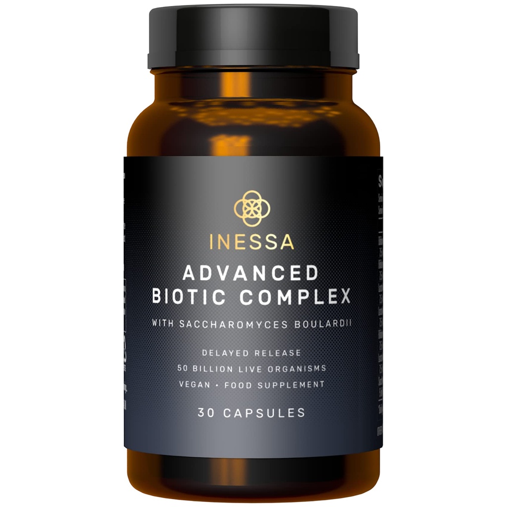 Inessa Advanced Biotic Complex - 50 Milyar CFU Probiyotiks For Women Digestive, Gut Health With Gecikmiş Serbest Probiyotik Supplement - 30 Vegan Capsules For Men & Wome