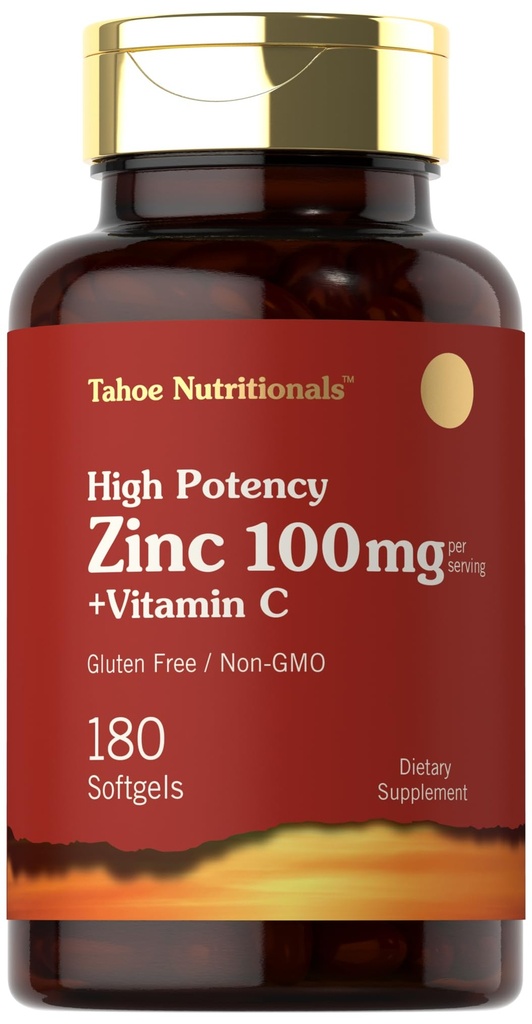 Carlyle çinko, C | 180 Softgels | Non-GMO, Gluten Free | Tahoe Beslenme
