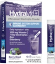Hydralyte Electrolytes Plus Ανοσία, Elderberry - Χαμηλή Ζάχαρη ταχείας ενυδάτωσης σκόνη - Ελαφρώς αφρώδη Ηλεκτρολυτικά Powder Packets με 1000mg βιταμίνη C και 300 mg Elderberry (8oz Serve, 12 Count)