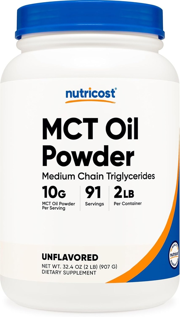 Nutricost Premium MCT Oil Tozu - En İyi Keto, Ketoz ve Ketgen Diyetleri - Non-GMO ve Gluten Free... (2 LB (Unflavored)