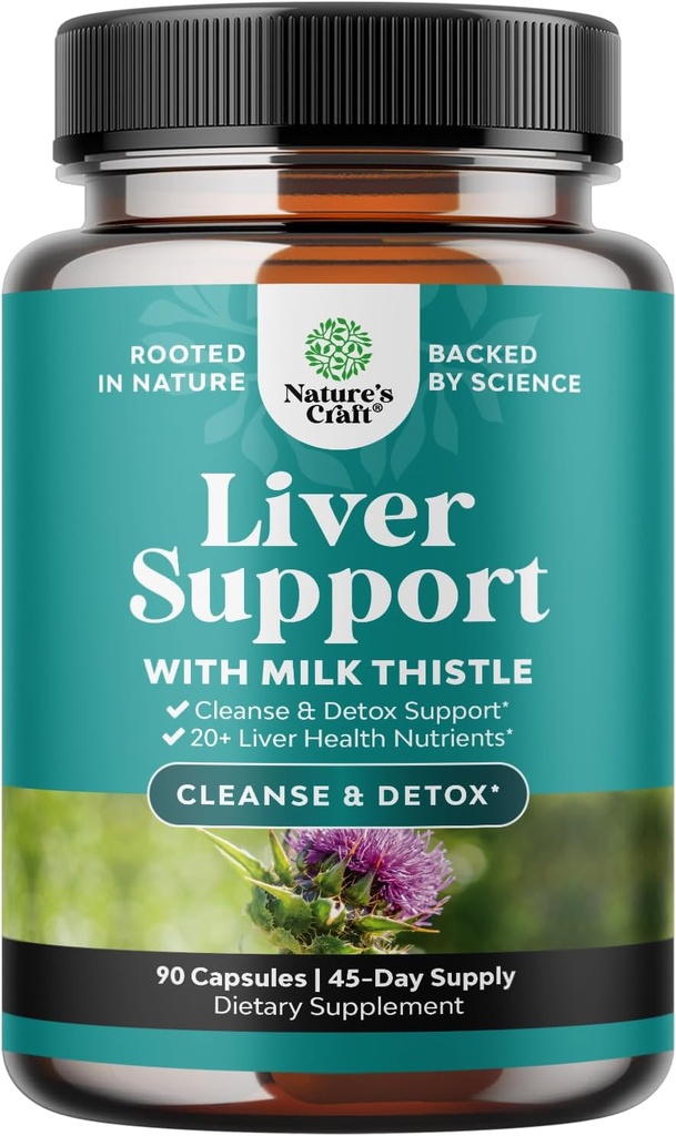 Liver Cleanse Detox & Tamir 90 Capsules - Herbal Liver Support Milk Thistle Supplements with Dandelion Root, Choline, Beetroot & Artichoke Extract