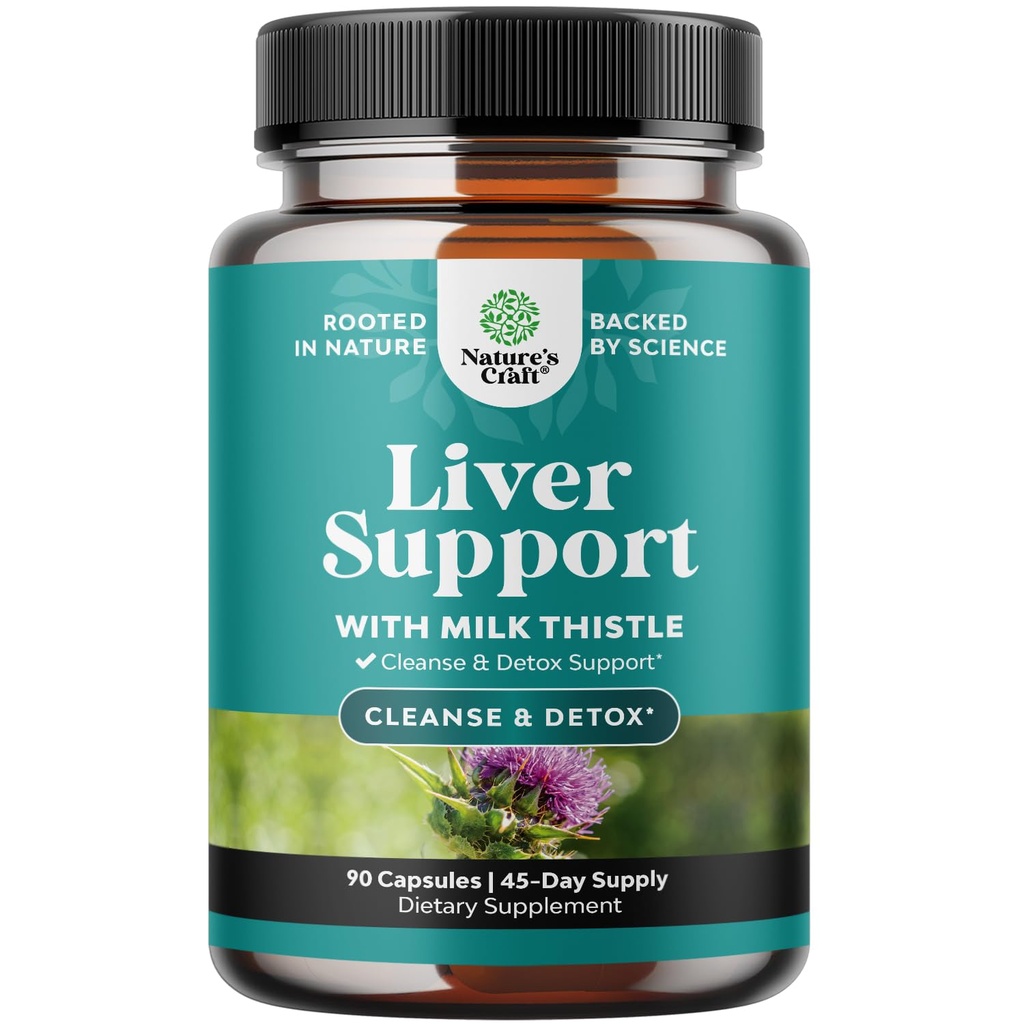Liver Cleanse Detox & Tamir 90 Capsules - Herbal Liver Support Milk Thistle Supplements with Dandelion Root, Choline, Beetroot & Artichoke Extract