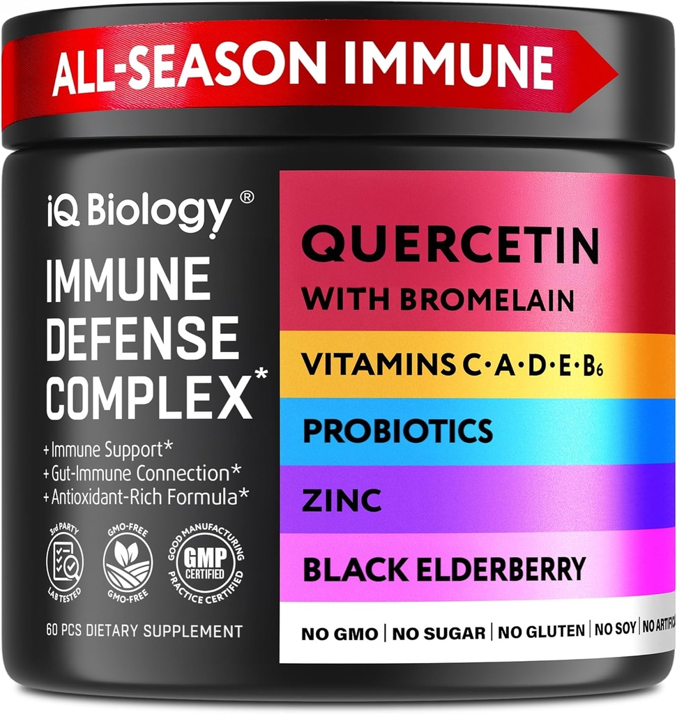 Bromelain ile Quercetin - Immune Support & Respiratory Care için Premium Quercetin Capsules* - Yeşil Çay çinko Magnezyum Vitamin D Vitamin C Vitamini E Turmeric Ginger Selenium - 60 Capsules