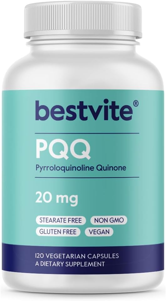 BESTVITE PQQ 20mg (Pyrroloquinoline Quinone) (120 κάψουλες χορτοφάγων) - Δεν Stearates - Vegan - Μη ΓΤΟ - Χωρίς γλουτένη
