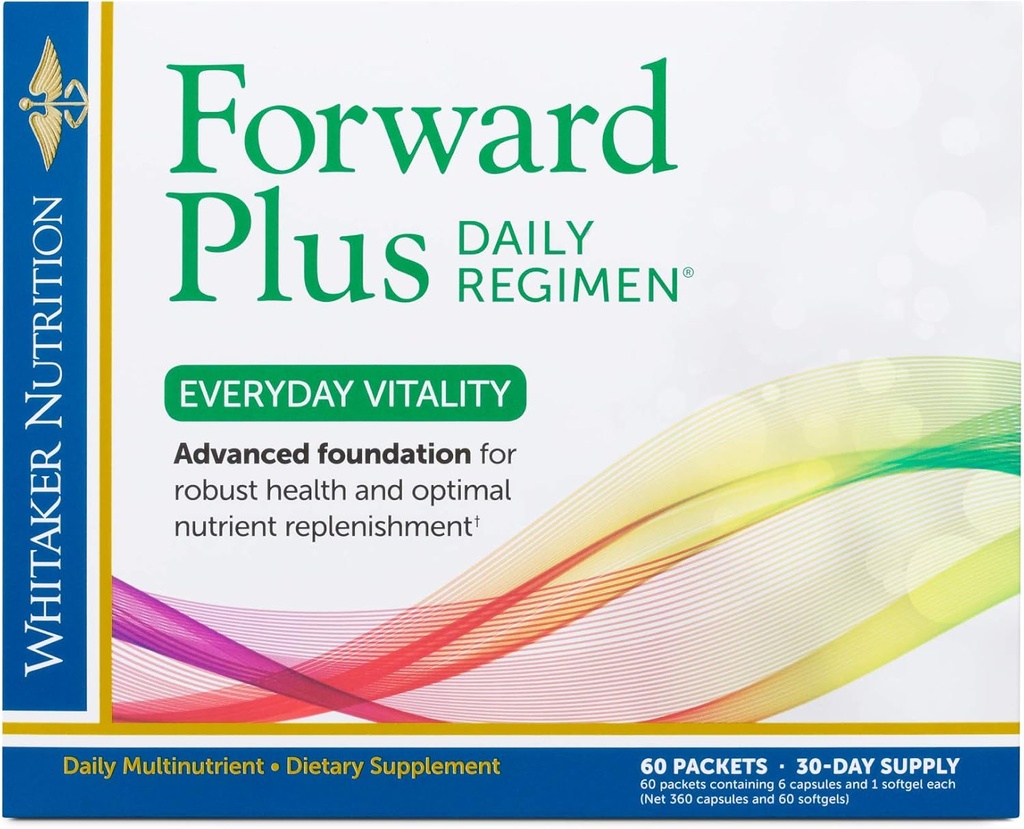 Dr. Whitaker's Forward Plus Daily Regimen - Kapsamlı Multivitamin Supplement Supports Optimal Energy, Strength, Vitality ve Stamina - 60 Packets (30-Day Supply)
