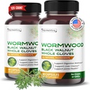 Wormwood Black Walnut Whole Cloves Ginger - Υποστήριξη Digestion Wellness, Liver Cleanse, Joints Health - 120-day Supply - Made in The USA