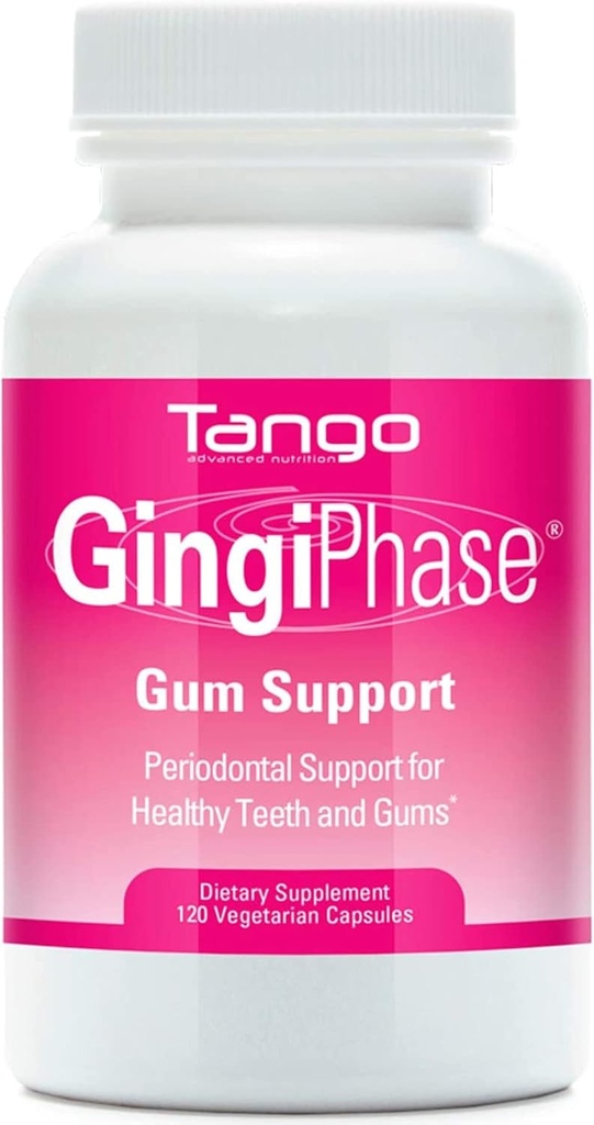 GingiPhase Natural Herbal Dental Support Supplement for Health Gums, Teeth, and Jaw Circulation (120 Capsules)