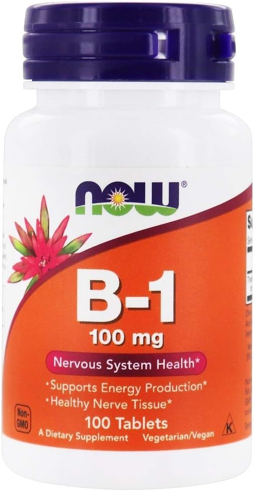 Şimdi Gıda Vitamin B-1 (Thiamine), 100 tablet / 100 mg (Pack of 2)