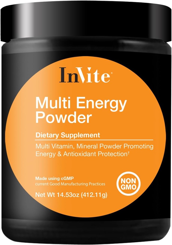 Invite Health Multi Energy Toz - Enerji ve Metabolism Destek - Konins Choline, Inositol, Lecithin, Kalsiyum, Magnezyum, D3, Boron, Magnezyum, çinko, C - 30 Hizmet