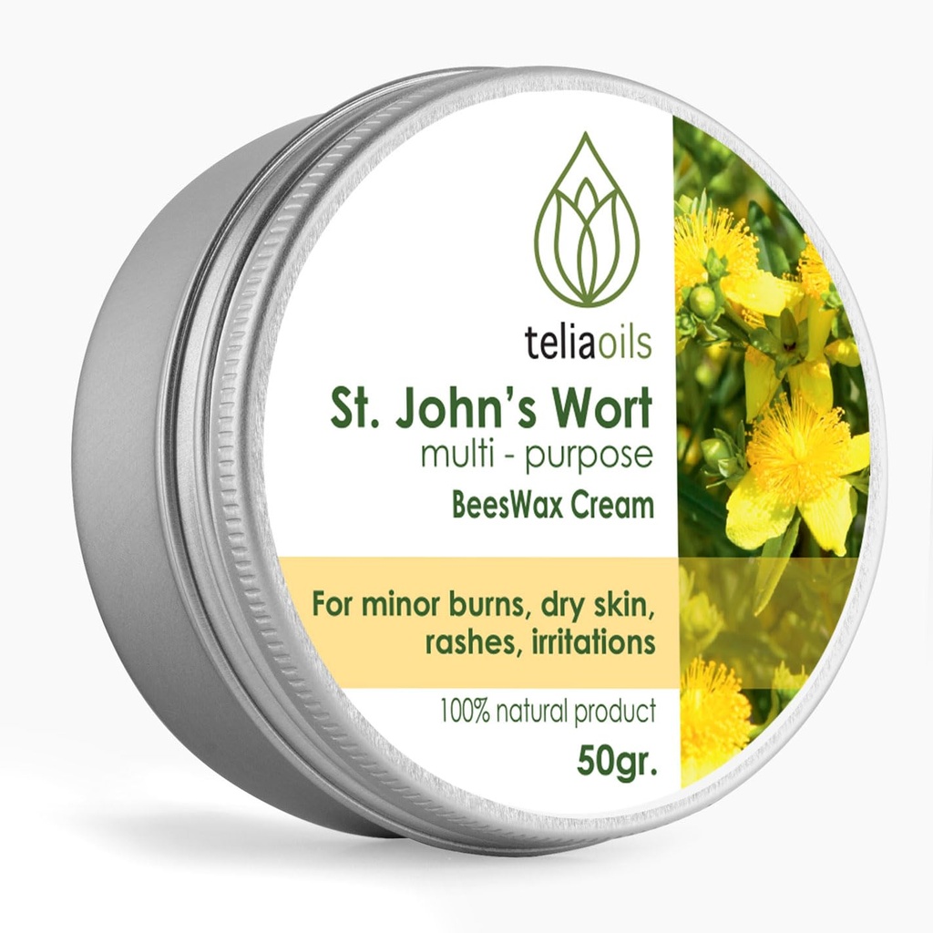 Teliaoils Organic St John's Wort Beeswax Kuru Skin Cream