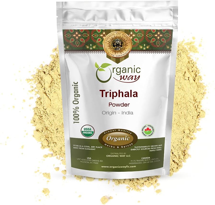 Organic Way Triphala Herbal Powder - Άμλα, Χαριτάκη & Bibhitaki Formula 
