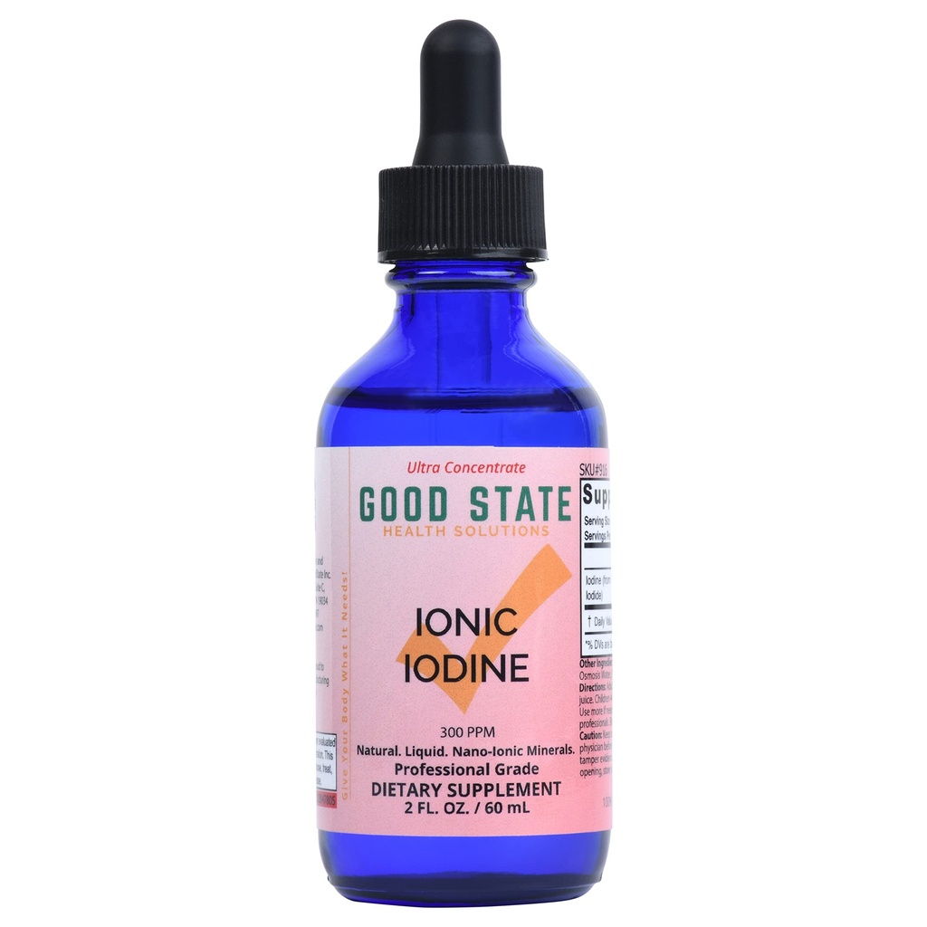 Good State Liquid Ionic P properties Iodide Supplement | Glass Şişe | Vegan | 150 mcg per 10 Drops | 118 Servisler | Tiroid Sağlığı, Enerji, Immunity, Metabolism | 2 oz.