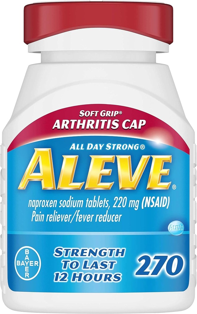 Aleve Soft Grip Arthritis Cap Tabletleri, Baş Ağrılar, Kas Aches ve Ateş Azaltımı, Naproxen sodyum Capsules, 220 mg, 270 Count