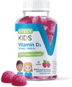 Viteey Vitamin D3 Çocuk Gummies 25, 1000 IU - Bone Health, Immune Health, Ortak Kas Desteği - Vejetary, Gelatin Free, Gluten Free, GMO Free - Tasty Chewable Berry Flavored