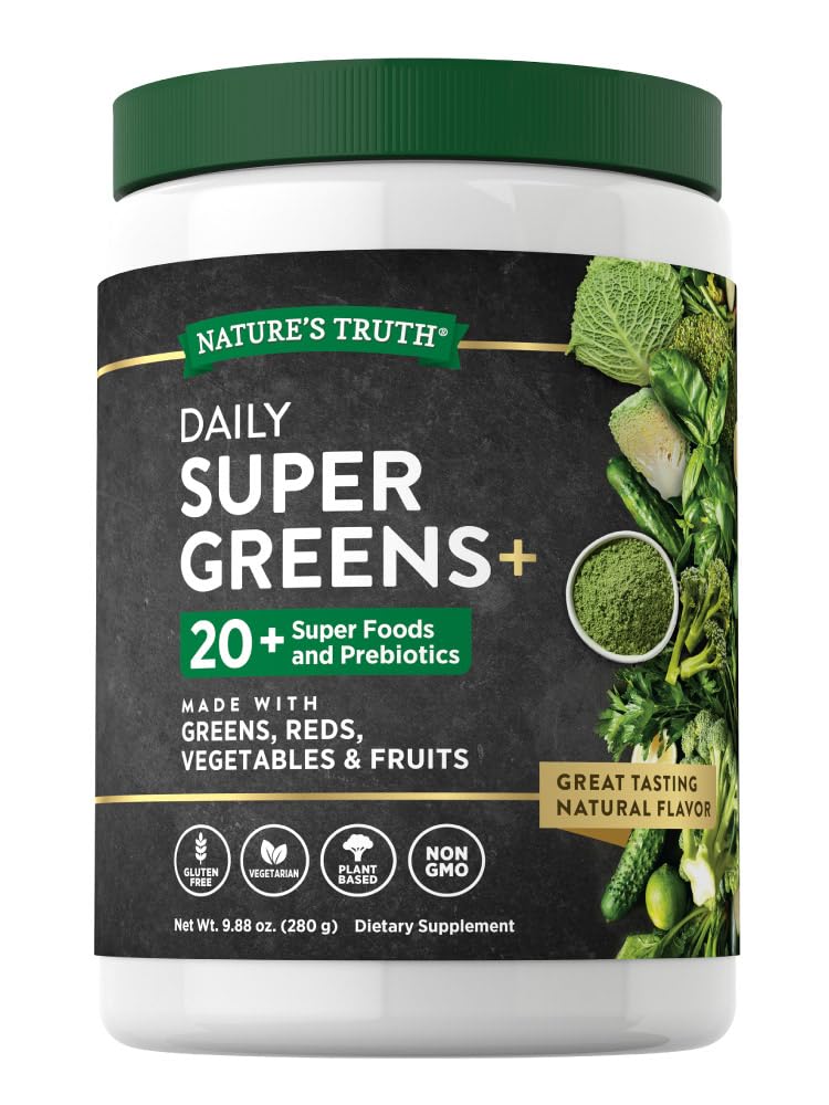 Nature's Truth Super Greens Superfood Powder Supplement 