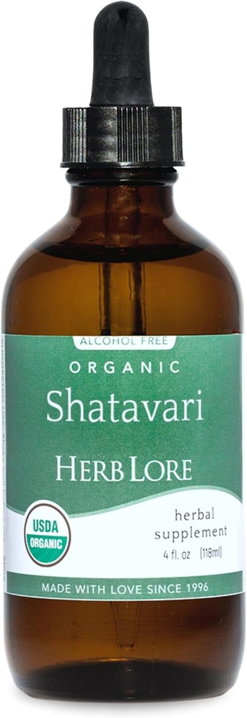Herb Lore Organik Shatavari Root Extract Tincture - Sıvı Shatavari Drops (Asparagus Racemosus) Lactation ve Wellness Desteği için - Alkol Free (4 fl oz)