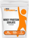 BulkSupplies.com Whey Protein Isolate Powder - Μη αρωματισμένη σκόνη πρωτεΐνης ορού γάλακτος, Συμπλήρωμα διατροφής - Χωρίς γλουτένη, 30g ανά Σερβίρισμα, 500g (1.1 lbs) (Συσκευασία των 1)