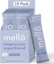 mellö Magnezyum Tamamlayıcı Toz - L-Theanine, GABA ve Trace Minerals - Destekler Uyku, Rahatlama ve Dengeli Enerji - Lavenderberry Flavor, 10Pack, Singles