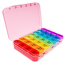 Daviky Weekly Pill Organizer, 7 Day Pill Organizer 4 φορές την ημέρα, Daily Pill Box 7 Day, Big Travel Pill Box with Removable Pill Case to Hold Vitamin, συμπλήρωμα και φαρμακευτική αγωγή (Pink)