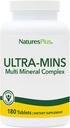 NaturesPlus Ultra-Mins - 180 Tablet, 2 Paket - Multi Mineral Kompleksi, Demir, Magnezyum & çinko - Vegan, Gluten Free - 180 Toplam Hizmetler