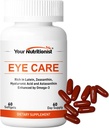 Eye Care Softgels, Lutein, Zeaxanthin, Astaxantin, Hyaluronic Acid, Omega 3 (EPA, DHA), çinko, Copper, C & E, 60 Counts - 60 Day Supply