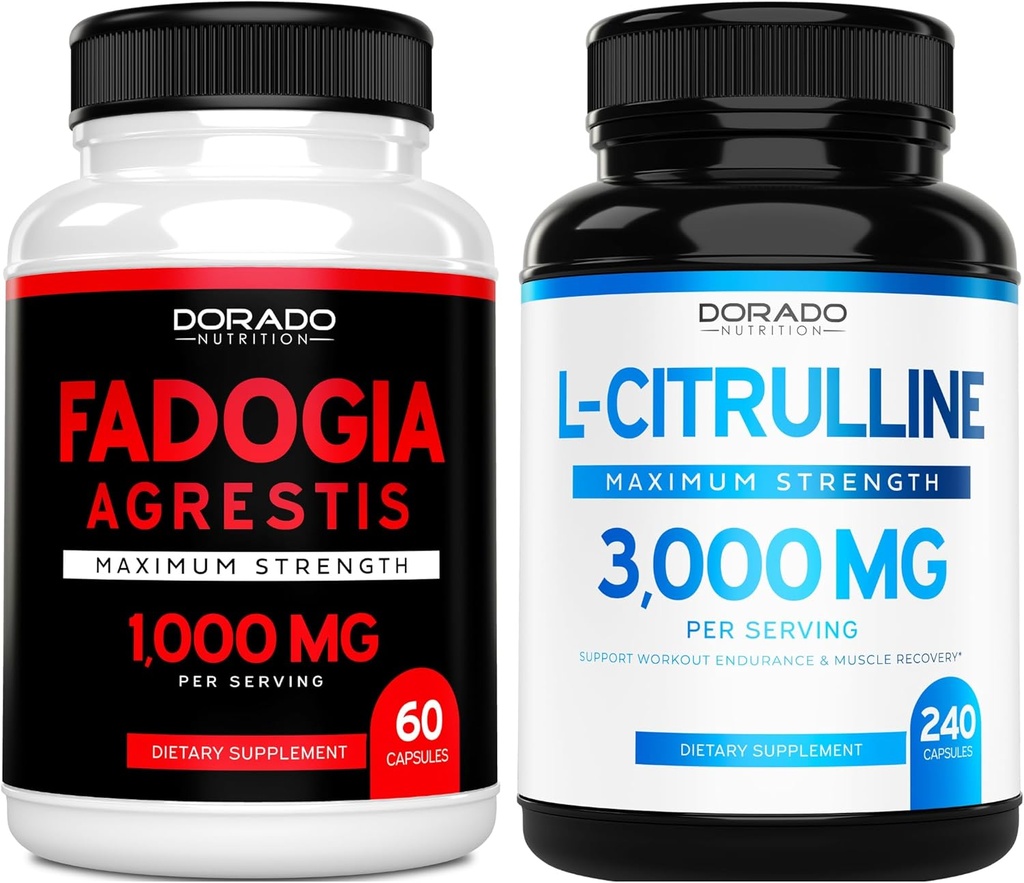 Fadogia Agrestis Extract (60 Kont) maksimum Güçlü - Athletic Performance & Muscle Mass Support ve L Citrulline ( Count240) L Arginine & Nitrik Membran İşouts için Performans için Performans - Vegan & ABD Made