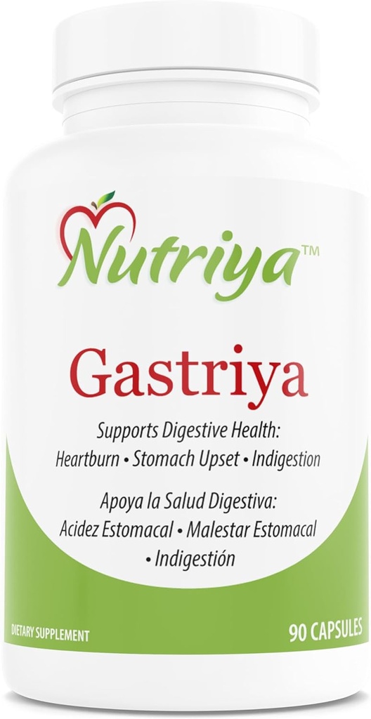 Nutriya Gastriya - Relieves Acid Reflux ve Heartburn Doğal olarak, Regulates Gastrik Asit ve Destekler Sağlıklı Digestion, 90 Kont ( 1)