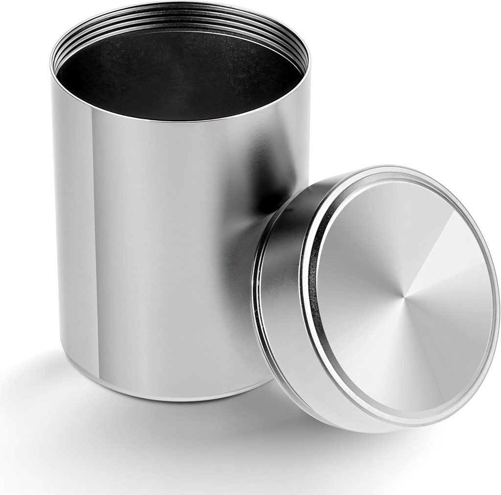 Portatif Metal Küçük Pill Vakası, Yuvarlak Alüminyum Mutfak Pillu Pocket Küçük Pill Box Sular Tıp Seyahat Açık Vitamin Balık Yağları için Organize Şişe Konteyneri (Silver)