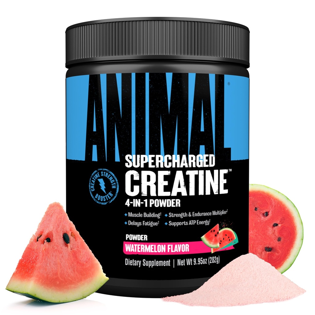 Animal Supercharged Tinatine Toz - Flavoredt Tinaine Monohidrat Betaine Anhidrus, MorForce & Senactiv, Strength, Endurance, Kas Recovery for Men and Women - Watermelon, 300g
