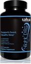 Saba Night Bliss Natural Sleep Aid | Non-Habit Form | Sleep Supplement for Longer Sleep & Stress Relief w/Magnesium, Melatonin, GABA, Chamomile, & Valerian (60 Vegan Capsules, 30 Day Supply)