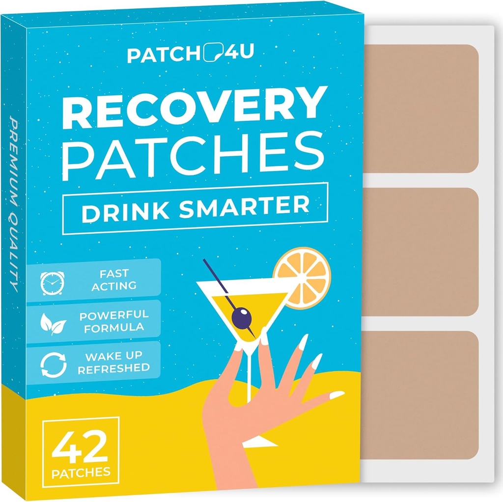 Party Recovery Patches 42 Pack - Αφύπνιση Αναζωογονημένο & Energized με 100% φυσικά συστατικά μας Patch - Δέρμα-Φιλική & Αδιάβροχη - Εφαρμογή Πριν από το ποτό - Ενισχυμένη Πρωινή Φόρμουλα