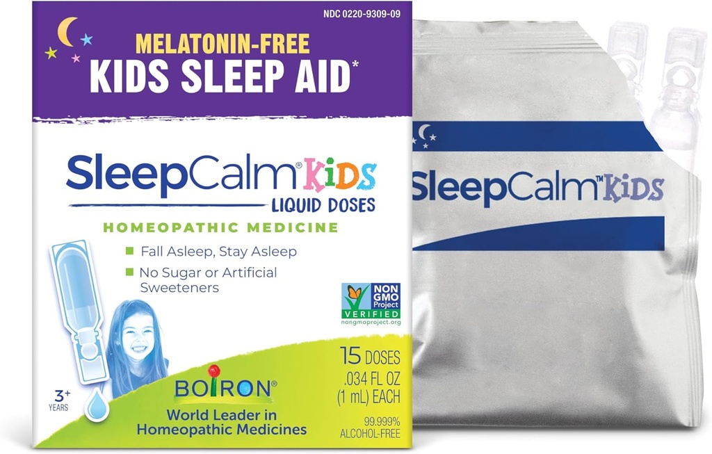 Boiron SleepCalm Çocuklar Sıvı Doslar Derin, Rahatlama, Restful Nighttime Sleep - Melatonin-Free and Non Habit-Forming - 15