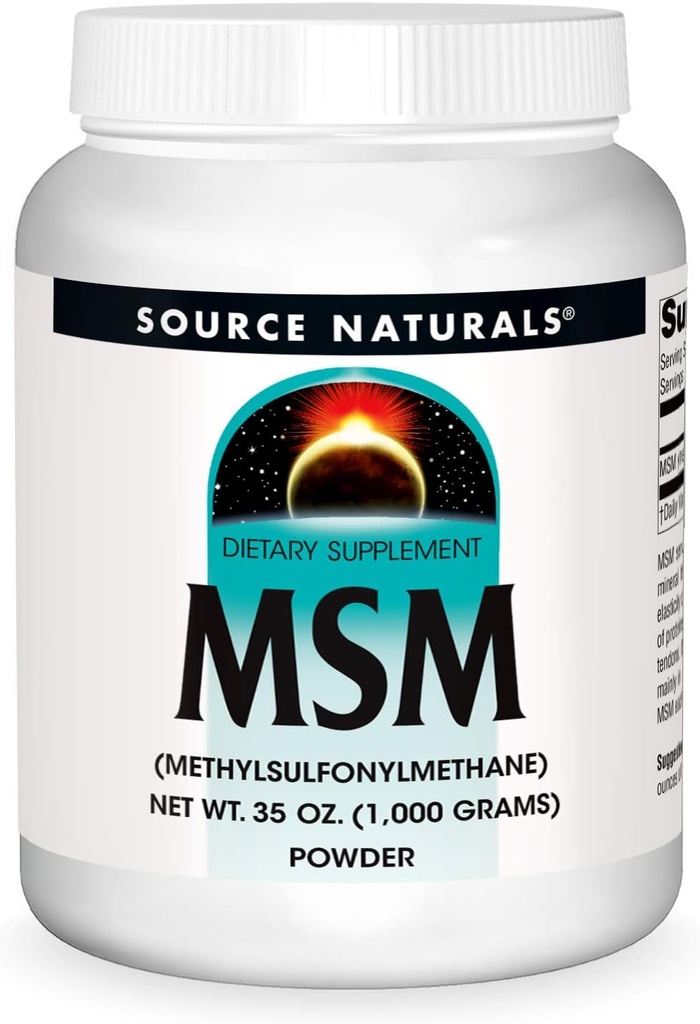 Source Naturals MSM (Methylsulfonylmethane) Net WT. 35 Ounce (1,000 Grams) - Toz Toz