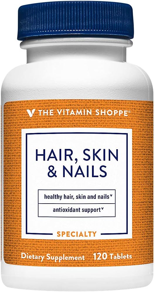 Η βιταμίνη Shoppe μαλλιά, δέρμα και νύχια, με 400MCG της βιοτίνης, Υποστήριξη για υγιή δονούμενα μαλλιά, υγιή δέρμα & ισχυρά νύχια (120 δισκία)