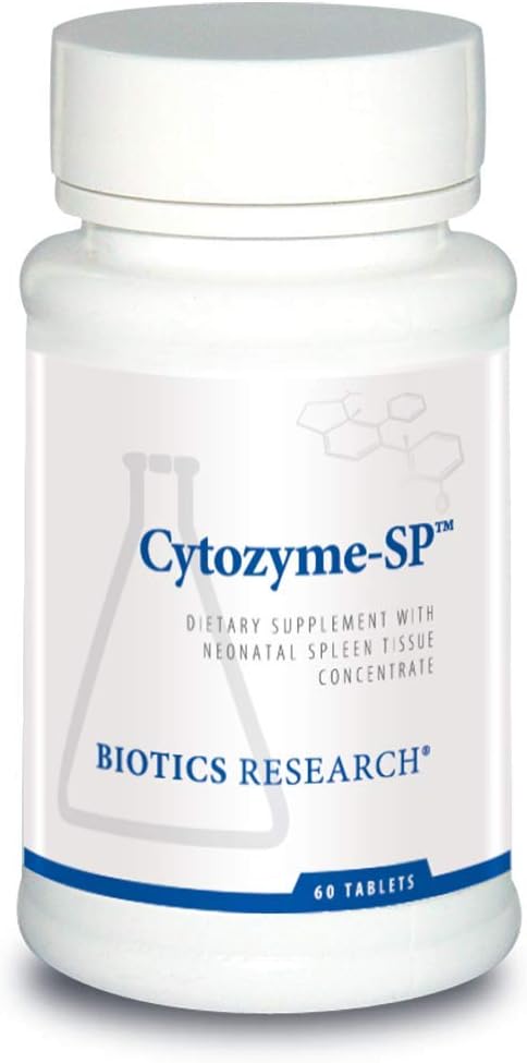 Biotics Research Cytozyme SP Neonatal Spleen, Sağlıklı Demir ve Nazik Seviyeleri Destekler, Immune Support, Supports Spleen Function, SOD, Catalase, Potent Antioksi Activity 60 Tabletler