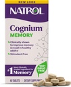 Natrol Cognium Memory, Brain Health Supplements for Adults, Dietary Supplement for Brain Health and Clinically Shown to Improve Memory and Recall in Healthy Adults, 60 Tablets, Up to a 30 Day Supply