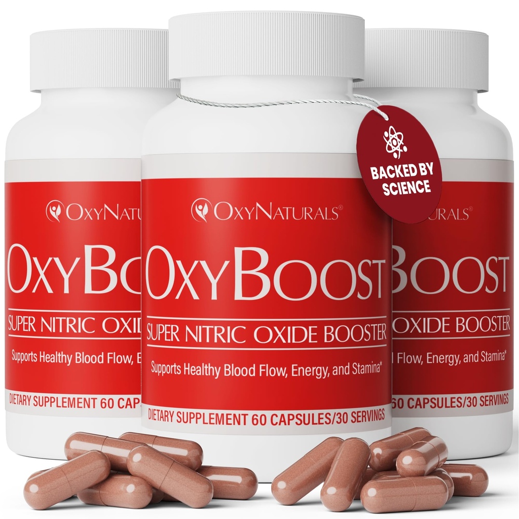 OxyBoost Nitric Hoffman for Men & Women - Supports Circulation, Heart Health, Energy, mental Clarity & Blood Flow - Natural Formula with Vinitrox - 180 Capsules (Pack of 3)