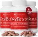 OxyBoost Nitric Oxide Supplement for Men & Women - Υποστηρίζει την κυκλοφορία, την υγεία της καρδιάς, την ενέργεια, τη διανοητική καθαρότητα και τη ροή του αίματος - Φυσική Φόρμουλα με Vinitrox - 180 κάψουλες (πακέτο των 3)