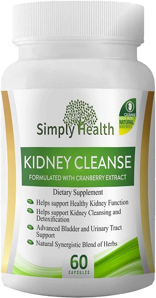Premium Kidney Cleanse & Detox Health Supplement with Organic Cranberry Extract Supports Kidney, Bladder & Urinary Tract Health - Natural Detoxifier for Men & Women - GMP sertifikalı 60 Veggie Capsules