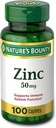 Nature's Bounty Çinko (Zinc Gluconate) 50 mg, 100 Caplets
