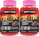 Erkekler ve Kadınlar için Kreatin Monohidrat Gummies, Taurin & Vitamin B12, Max Strength için Pre-Workout, Enerji & Endurance - 2 Pack