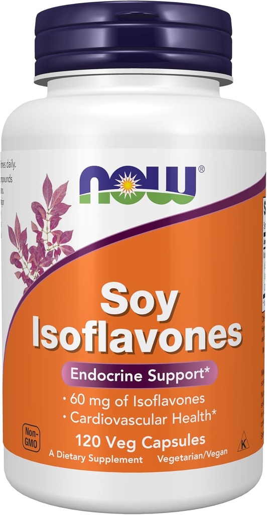 Şimdi Gıdalar Tamamlıyor, Soy Isoflavones, 60 mg (Plant bileşikler özellikle Genistein, Daidzein ve Glycitein gibi, 120 Veg Capsules