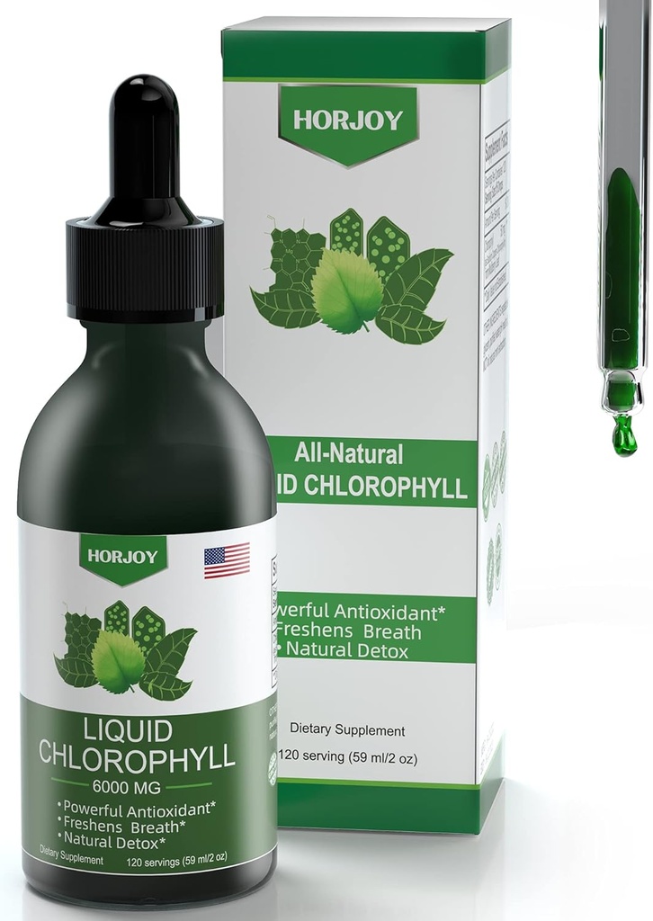 Chlorophyll Liquid Drops -% 100 Doğal Enerji Uyarısı ve Immune Desteği - İç Deodorant ve Detox - Altitude Hastalık Yardımı - Hızlı Aborpsiyon, Vegan & Non-GMO - 120 Hizmet