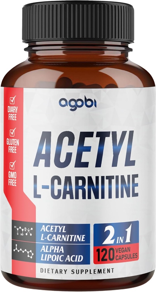 Acetyl L-Carnitine & Alfa Lipoic Asit Kompleksi 1500 mg - Beyin Sağlığı, Hafıza, Focus & Mood Desteği için Tamam - 2 Ay Supply için 120 Vegan Capsules - Gluten-Free, Non-GMO