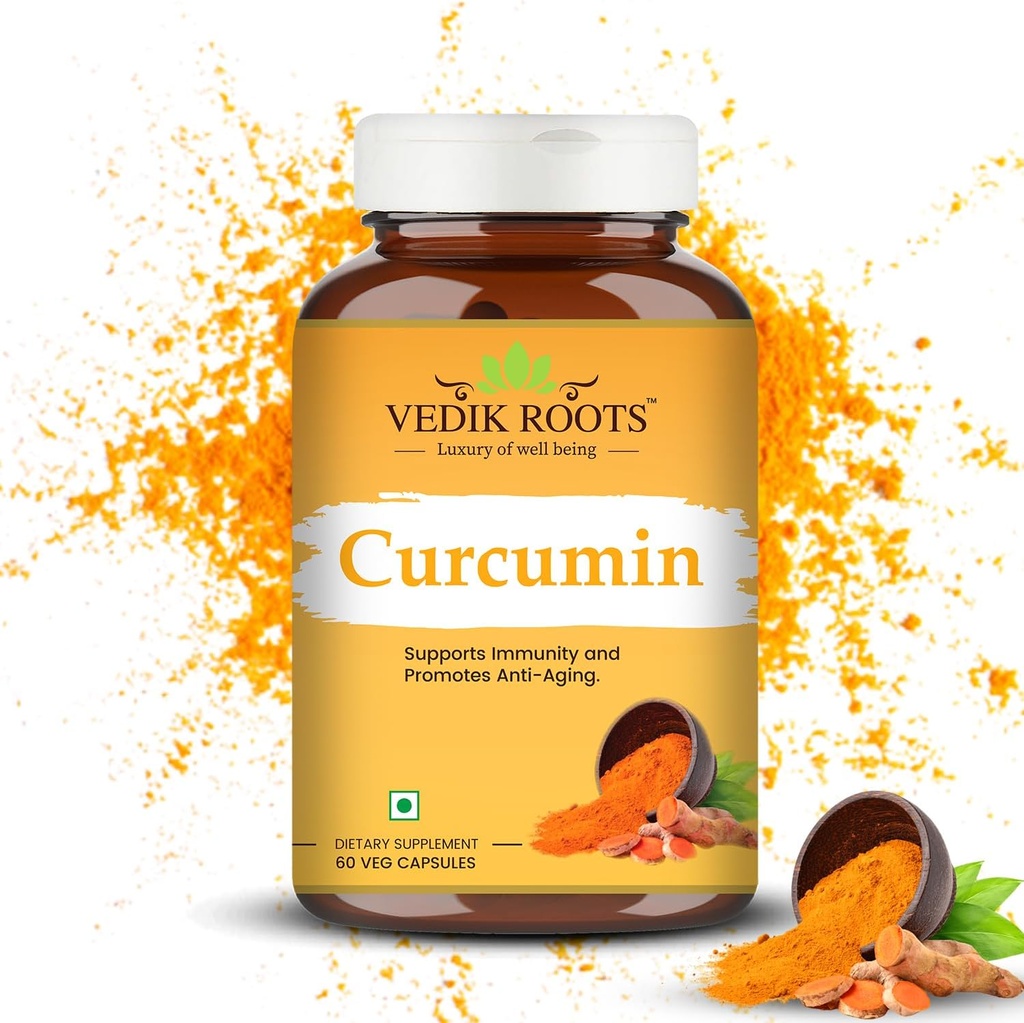 Curcumin Capsules - Antioksi Özellikler | Ortak Konfor ve Anti-Aging| Inflammation Relief | 60 Veg Capsules (60)
